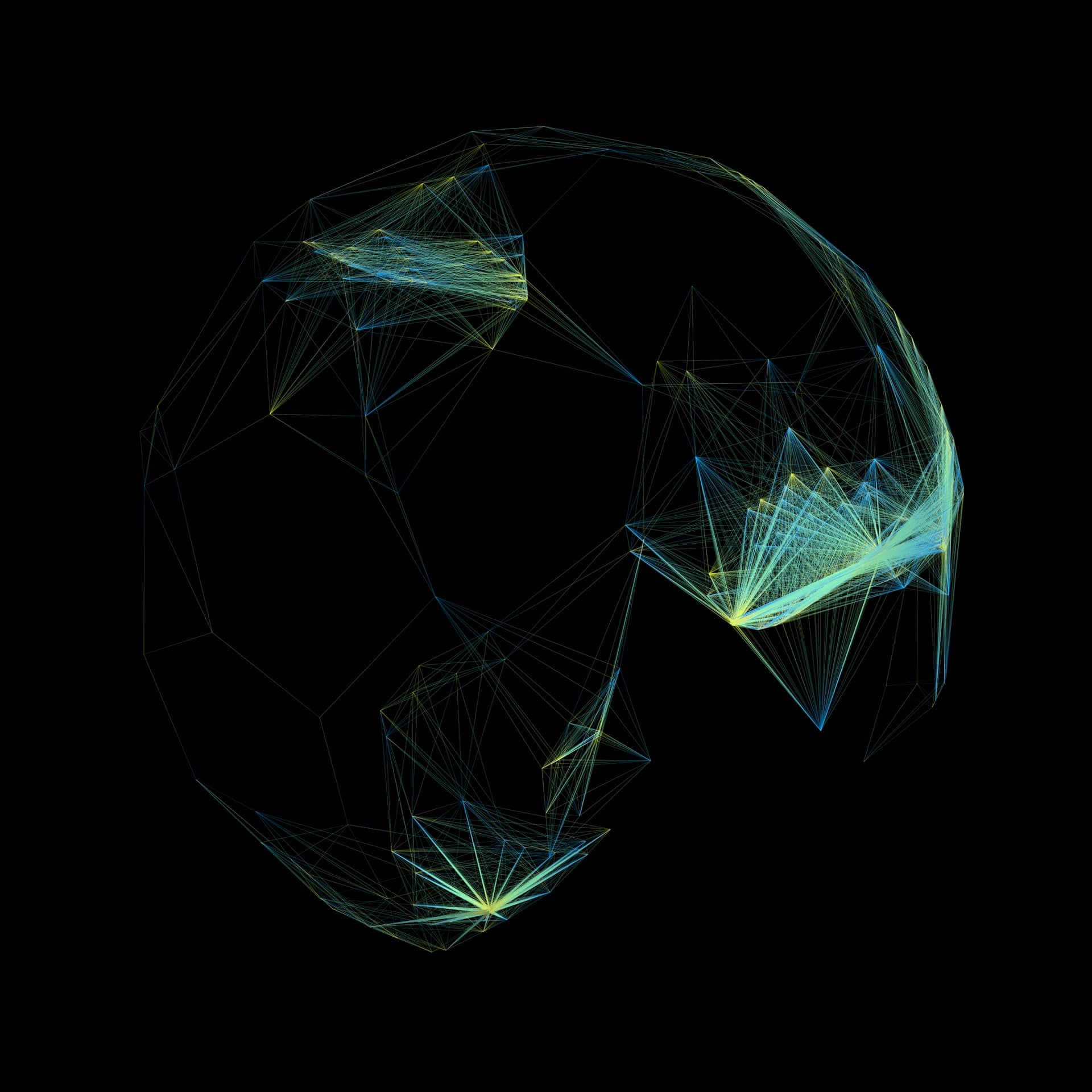 Global picture with technology networks spanning the globe